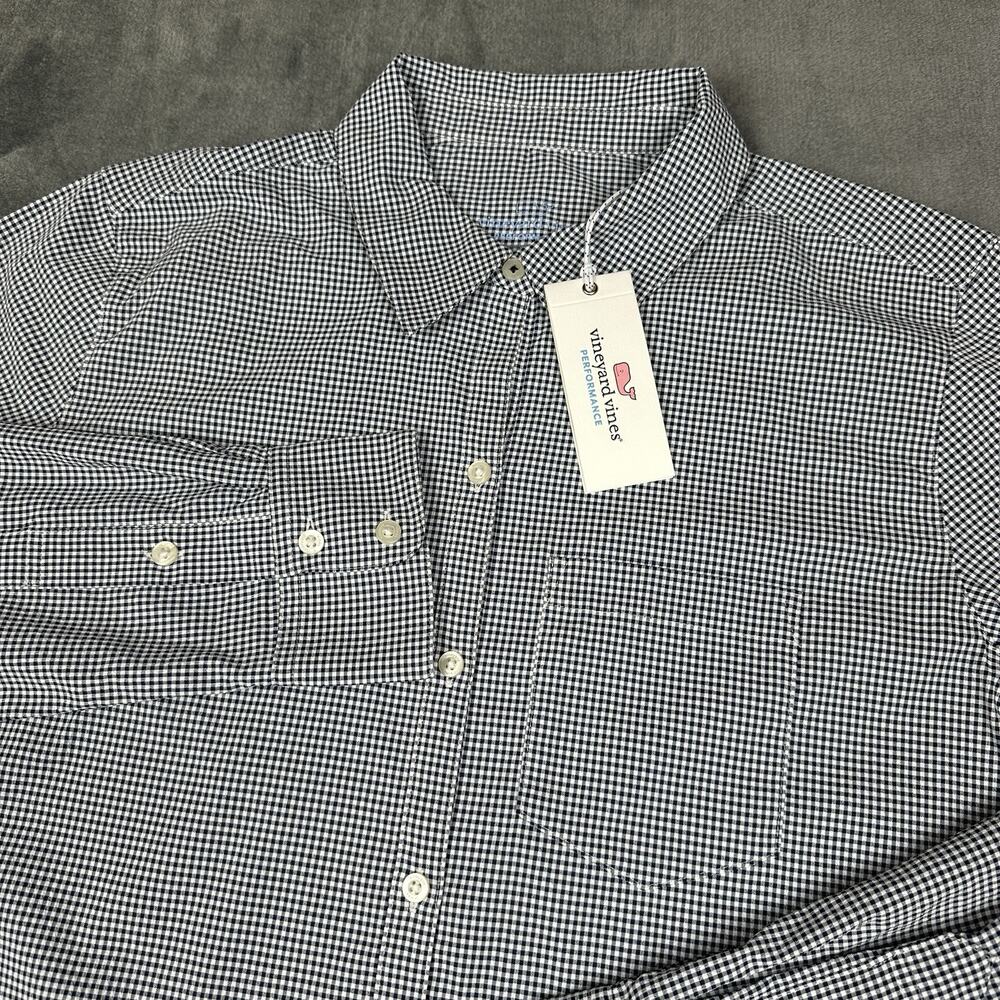 NWT Vineyard Vines Harbor Popover Coverup Womens Small Navy White Gingham Preppy